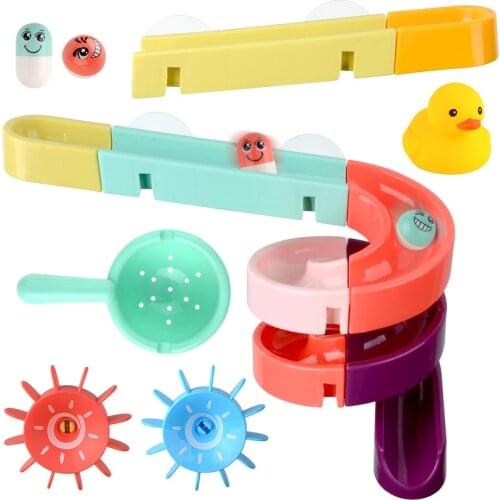Waterwheel Race Track Suction Cup Baby Bath Toy Duck Egg Whale Watering Spray Tool Shower Swimming Washing Bath Funny Game
