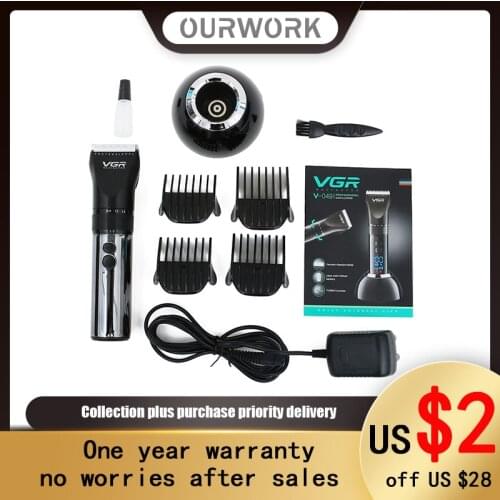 Professional High-Power Electric Hair Clipper Rechargeable Ceramic Movable Knife Intelligent Digital Display