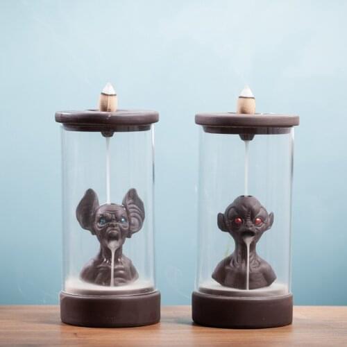 Feng Shui DecorationBackflow Incense Burner Resin Skeleton Waterfall Cone Holder Candle Holder Living Room Decor Incense Holder