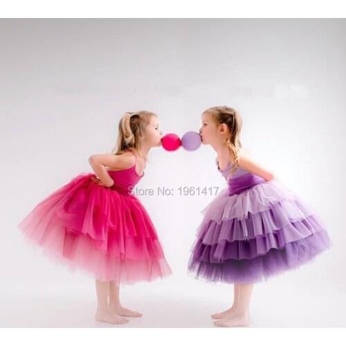 High Quality Pageant Gowns With Floral Flower Girl Dress For Wedding Tiered Birthday Party Gowns Custom Made AG0381