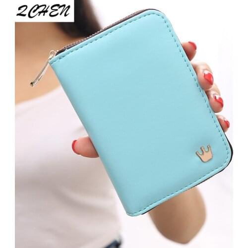Ladys wallet women Leather Luxury Brand Famous Crown Women Wallets Purses Female Short Coin Zipper Purse Credit Card Holder 458