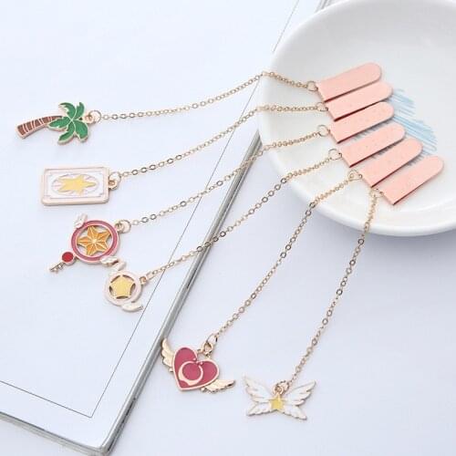 1PC Cute Rabbit Bookmarks Kawaii Pendant Book Markers Metal Bookmarks for Girls Gifts School Office Supplies Creative Stationery