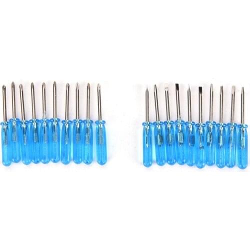 10pcs 4.6cm Phillips Slotted Cross Head Mini Screwdriver for Phone Mobile Phone Laptop Repair Open Tools 2mm