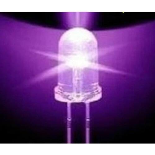 100pcs Super Bright 5mm Round UV/ Purple Led Emitting Diode F5 LED light for DIY lights