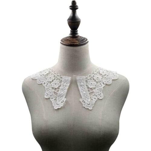 2PCS Fashion White Black Lace Collar Venise Embroidery Lace Trims Embellishment Applique Trim DIY Sewing Supplies For Dress