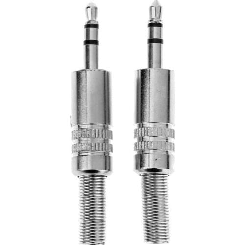 2pcs Silver Plated 3.5mm 1/8in Stereo Male Audio TRS Plated Jack Plug Adapter Connectors r for DIY Stereo Headset Earphone