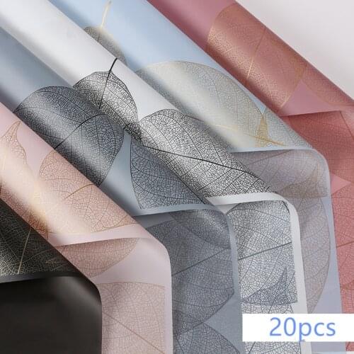 20pcs Waterproof craft paper Flower Wrapping Paper Leaves Shape Gift Wrapping Ppaer