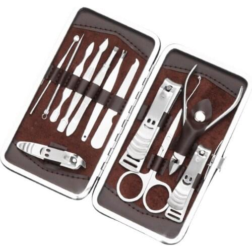 200sets 12 PCS/set Nail Art Manicure Tools Set Nails Clipper Scissors Tweezer Knife Manicure Sets new DHL