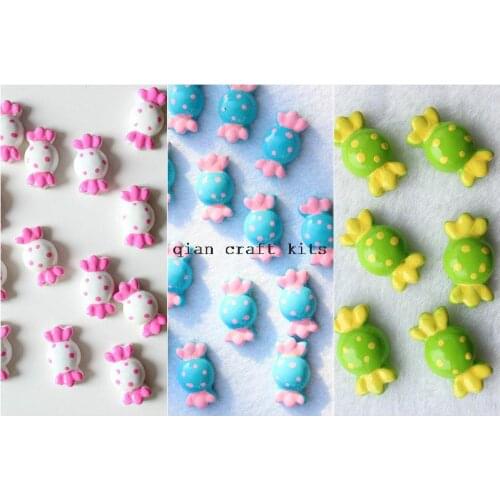 200pcs handpaint lovely dots wrapped candy flatback scrapbooking Cabochons Cell phone decor, hair pin, DIY
