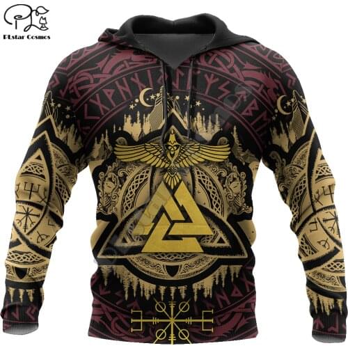 2020Newest Viking God Odin Tattoo Warrior Retro NewFashion Streetwear Unisex 3DPrint Men/Women Pullover Casual Funny Hoodies A-1
