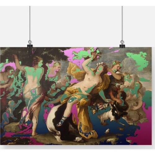 Rape of Europa Abstract Vintage Painting Poster Framed Wooden Frame Canvas Wall Art Decor Bedroom Study Home Decoration Prints