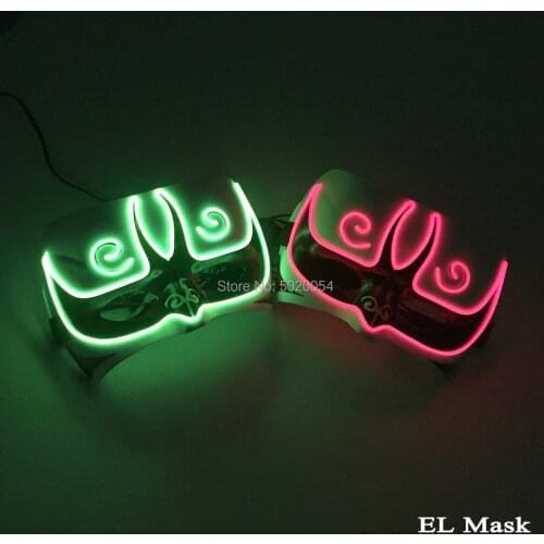 Anime Expro Decor Neon Light Up Mask Nano Core Roxa Cosplay EL Wire Mask Costume Props Led Luminous Mask