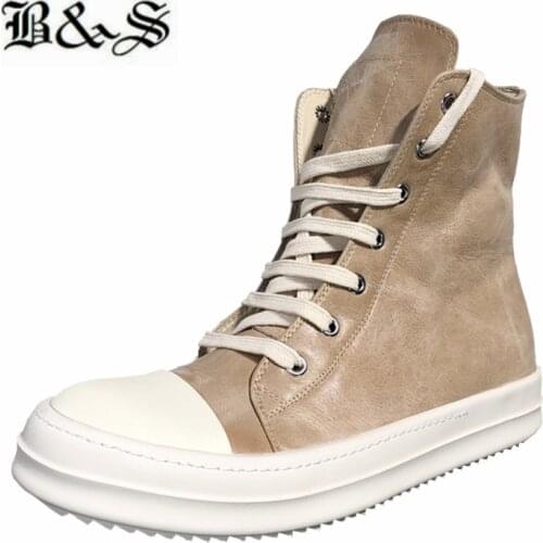 Black& Street 21ss italy Camel cow leather Trainer flats Boots exclusive customized handmade TPU sole Boots