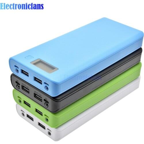 Dual USB 5V 2.1A/ 5V 1A 18650 Battery Box DIY for Power Bank Charger Case 8x18650 Battery Holder LCD Indicator Dual Micro USB