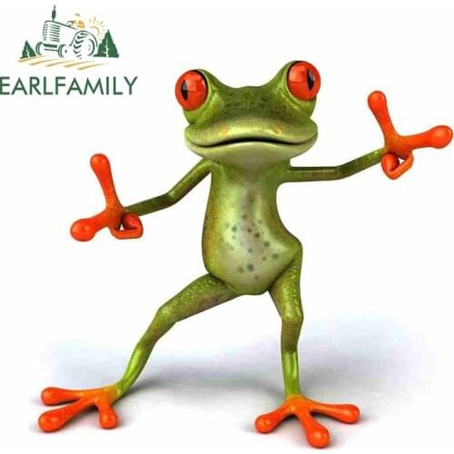 EARLFAMILY 13cm x 12.3cm for Funny Frog Wallpaper Vinyl Car Sticker Personality Custom Printing Waterproof Decal for Vehicle VAN