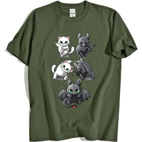 Adorable Snimal Fusion Cute Prints Tshirt Mens Fashion Cartoons Tops Crewneck Loose T Shirt Summer Breathable Streetwear Men New