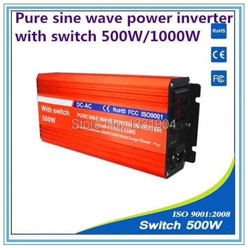 Pure sine wave power inverter 500W DC24V to AC220V inverter,solar power inverter with auto transfer switch
