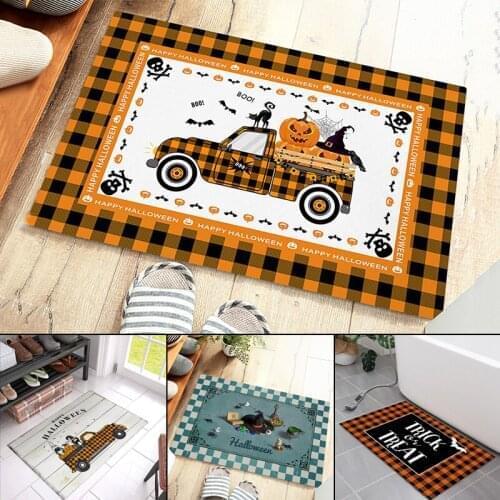 Halloween Printed Carpet Creative Front Door Decoration Absorbent Non-Slip Blanket for Kitchen Bedroom Bathroom NIN668