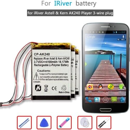4100mAh Player Battery AK240 for IRiver Astell & Kern AK240 Player 3-wire Plug Li-ion Bateria