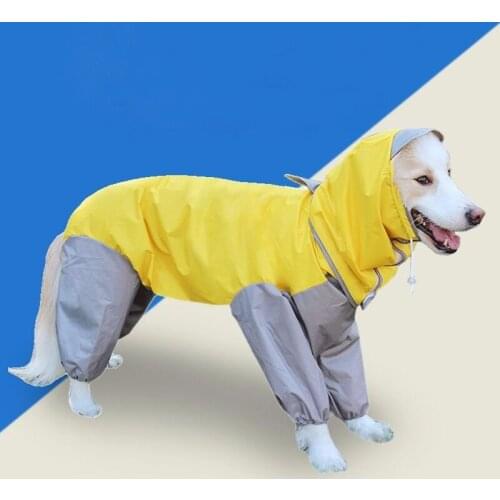Fashion Large Dog Raincoat Clothes Waterproof Rain Jumpsuit for Big Medium Small Dogs Golden Retriever Outdoor Pet Clothing Coat