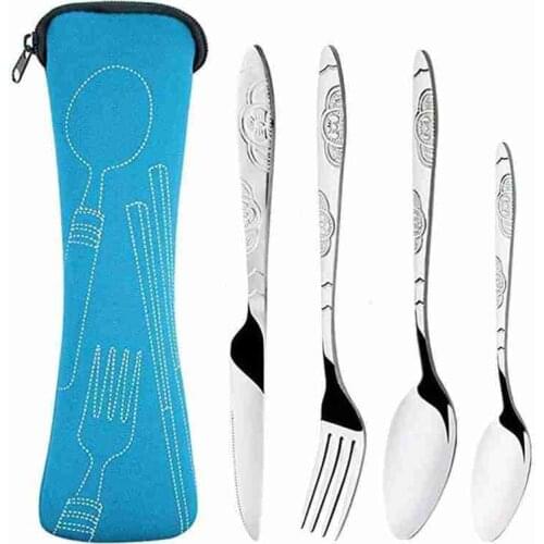 4Pcs Knife Fork Spoon Set Dinnerware Steel Cutlery Set Kitchen Mirror Gold Tableware Set couverts de table cubiertos