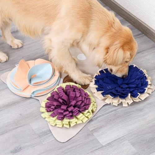 Pet Dog Snuffle Mat Pet Sniffing Training Blanket Detachable Fleece Pads Dog Mat Relieve Stress Nosework Puzzle Toy Pet Nose Pad