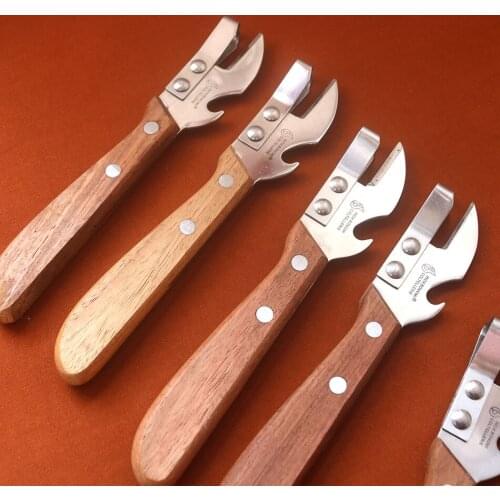 Manufacturer Multi-function Creative Bottle Opener Stainless Steel with wood handle Can opener BarTools kitchen Accessories