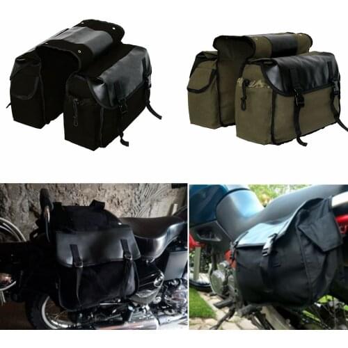 Retro locomotive side bag universal waterproof side bag motorcycle canvas bag knight saddle bag