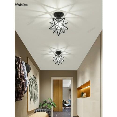 Nordic pentagram ceiling lamp corridor porch aisle bedroom balcony lamp glass star light CD50 W07