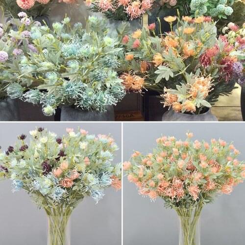 Wedding simulation flower six-head cushion flower needle chrysanthemum hotel wedding decoration flower window photographic props