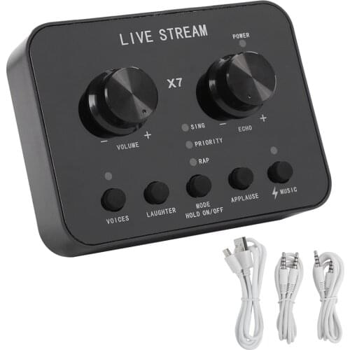 X7 English Sound Changer Mobile Phone Computer Universal External Audio Live Sound Card Automatically Lower The Background Music