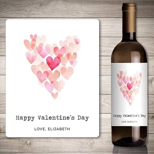 Custom Photo Valentines Day Wine Label,Personalise Red Heart To You Wine Bottle Sticker,Happy Valentines Day Ideas Gifts