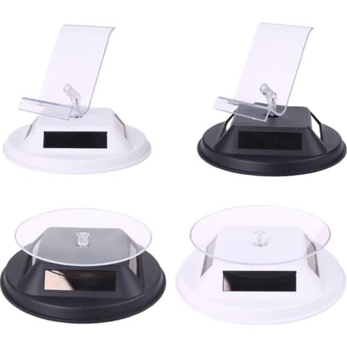 360 Degree Rotating Turntable Display Stand Solar Powered Jewelry Watch Ring Bracelet Organizer Holder