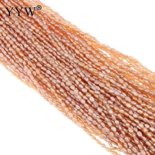 High Quality 3-4mm Natural Freshwater Pearl Beads pink Rice Pearl Loose Beads For DIY Necklace Bracelat Jewelry Making Finding