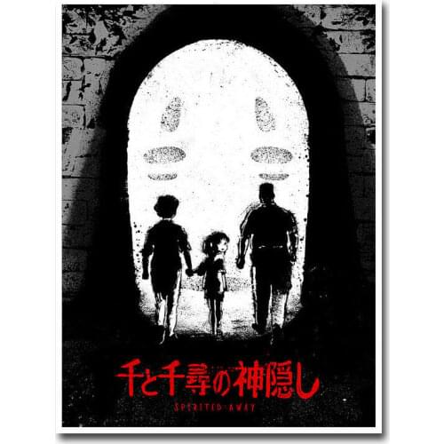 Spirited Away Japan Anime Silk Fabric Wall Poster Art Decor Sticker Bright