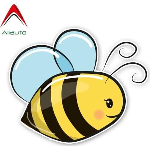 Aliauto Funny Car Sticker Cartoon Bee Personality Decal Accessories PVC for Volkswagen Polo Ford BMW Audi Toyota,15cm*13cm