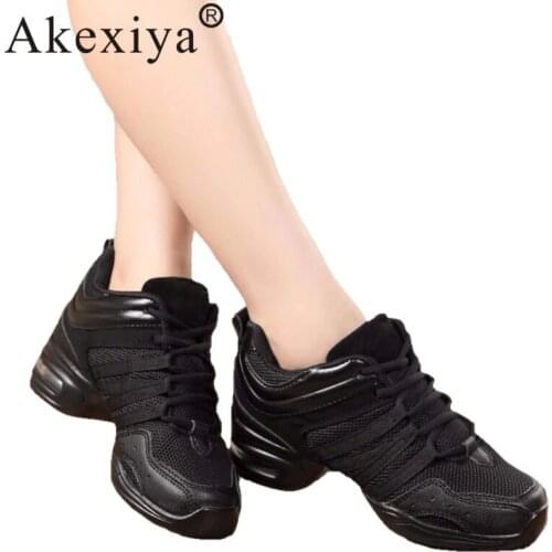Akexiya Women Black Red Gold White Dance Shoes Jazz Hip Hop Sneakers For Woman Platform Dancing Ladies Fitness