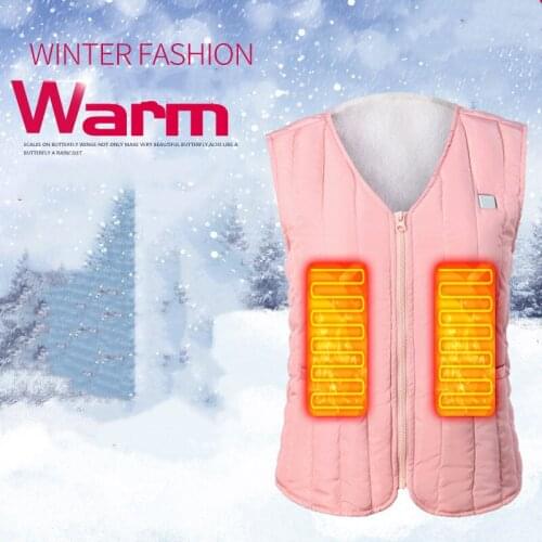 Women Autumn winter Smart heating Cotton Vest USB Infrared Electric Heating Vest Men Outdoor Flexible Thermal Winter Warm Jacket