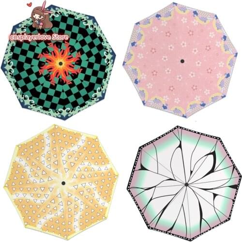 Demon Slayer: Kimetsu no Yaiba Kamado Tanjirou Kochou Shinobu Cosplay Umbrella Carnival Christmas Halloween New years Prop