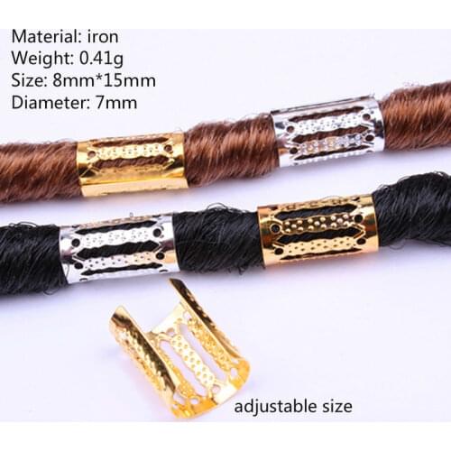 10 Pcs Retro Golden/Silver/Black Hair Braid Plastic Beads Dread Dreadlock Rings Tube Braiding Hair Accessories Variety of Styles