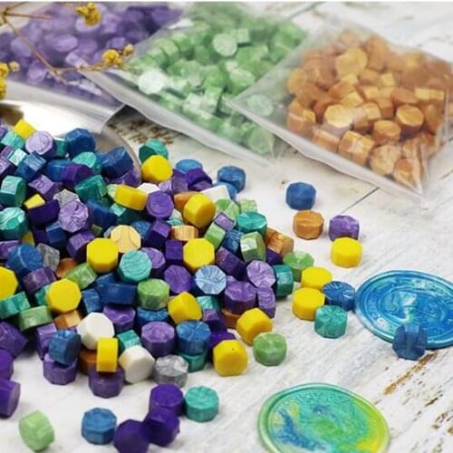 100Pcs/Lot Octagon Sealing Wax Beads Stamping Wax Seal Stamps for Envelope Documents Retro Wedding Invitation Decorative Supply