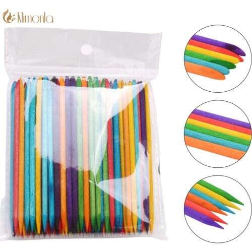 1000pcs Nail Wooden Cuticle Pusher Nail Art Stickers Colorful Wood Sticks Cuticle Removal Manicure Nail Art Tools DIY 500pcs