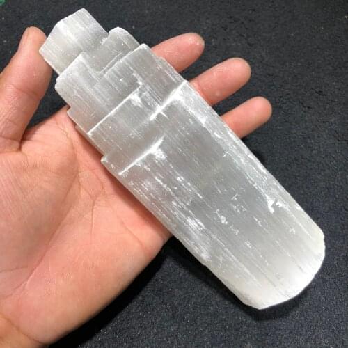 15 cm skyscraper tower plaster white crystal point healing