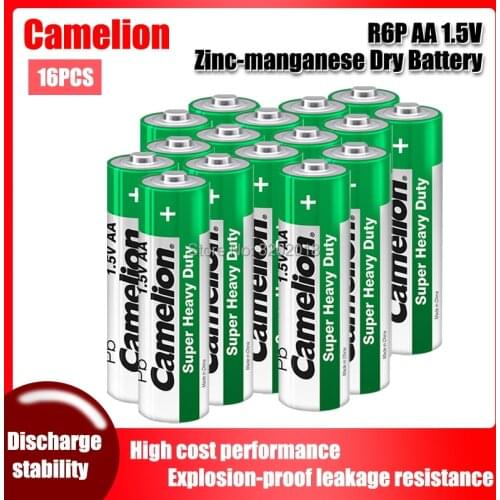 16PCS Camelion 1.5V AA Zinc-manganese Dry Battery R6P For Electric toothbrush Toy Flashlight Mouse clock Dry Primary Battery