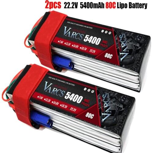 2PCS VARCS Lipo Batteries 2S 7.4V 11.1V 14.8V 22.2V 5400mAh 80C/160C for RC Car Off-Road Buggy Truck Boats salash Drone Parts