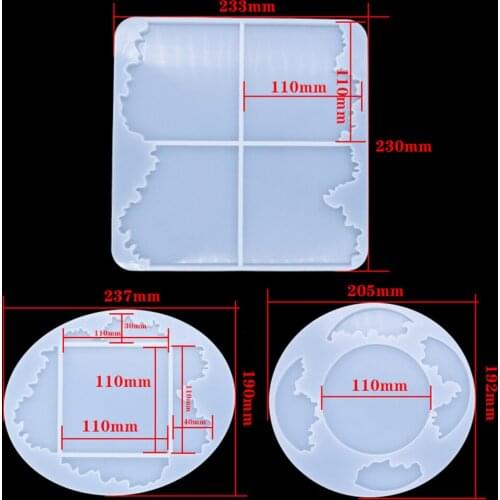 23.7 Irregular Ocean waves Coaster Resin Casting Mold Silicone Epoxy Mold Jewelry Pendant Making Mould Tool DIY Home Accessories