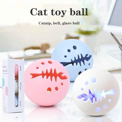3 In 1 Funny Pet dog Cat Gift Toy The Cat Supplies The Cat Mint Ball Tease Cats Flashing Ball Bell Ball Pet Interactive Toy