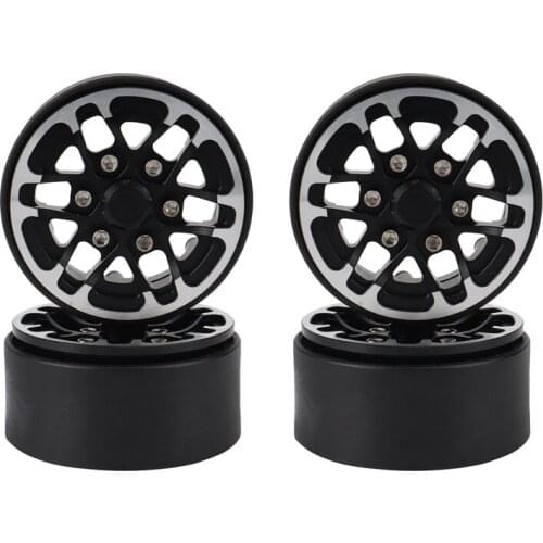 4PCS Metal 1.9 Beadlock Wheel Rims Hub for 1/10 RC Crawler Car Jeep Wrangler Axial SCX10 90046 Traxxas TRX4 Parts