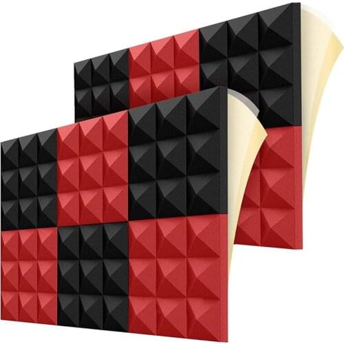 Acoustic Foam Panels,2X12X12 Inch Sound Proof Foam Panels With High Density Pyramid Sound Insulation Padding
