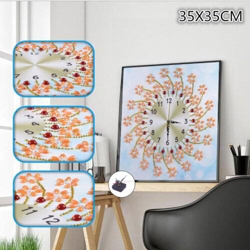 New 3D Special Shaped Diamond Embroidery frower Wall Clock 5D Diamond Painting Cross Stitch Watch Diamond Mosaic Decor